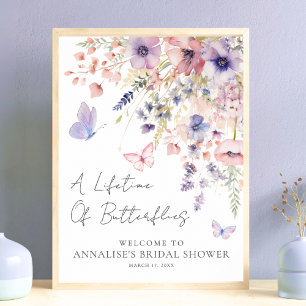 Schmetterling Wildblumen Brautparty Poster