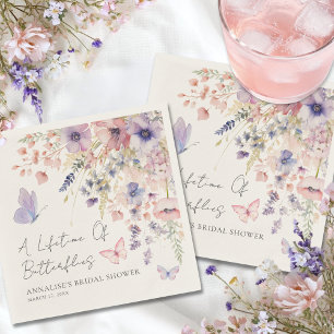 Schmetterling Wildblumen Brautparty Serviette