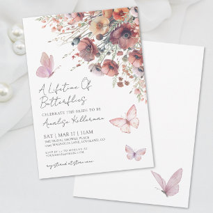 Schmetterling Wildblumen Herbst Brautparty Einladung