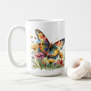 Schmetterling & Wildblumen Kaffeezubereitung Tasse