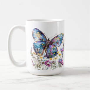 Schmetterling & Wildblumen Kaffeezubereitung Tasse
