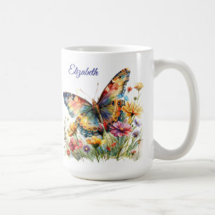 Schmetterling & Wildblumen Kaffeezubereitung Tasse