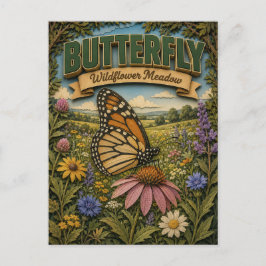 Schmetterling Wildblumenwiese POPCUT Postkarte