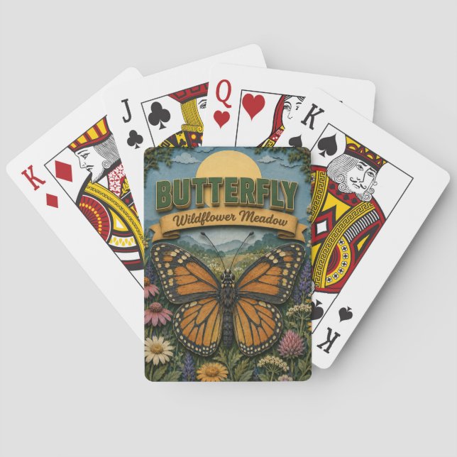 Schmetterling Wildblumenwiese POPCUT Spielkarten (Rückseite)