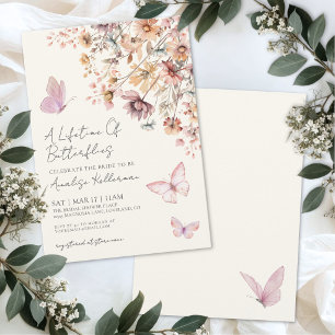 Schmetterling Wildflower Brautparty Einladung