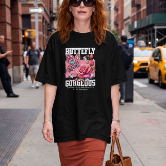 Schmetterling Wunderschön – Funkelnde Rose & Schme T-Shirt