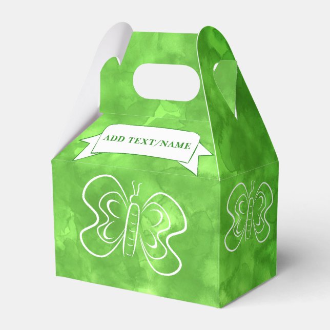 Schmetterling Zeichne benutzerdefinierte grüne Was Geschenkschachtel (Vorderseite)
