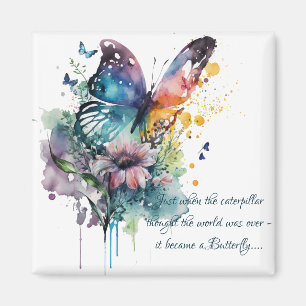Schmetterling-Zitat zur Inspiration Magnet