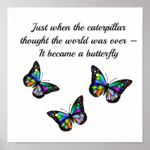 Schmetterling-Zitat zur Inspiration Poster