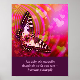 Schmetterling-Zitat zur Inspiration Poster