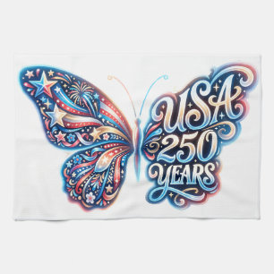 Schmetterling zum 250. Jubiläum der USA Geschirrtuch