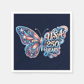 Schmetterling zum 250. Jubiläum der USA Serviette