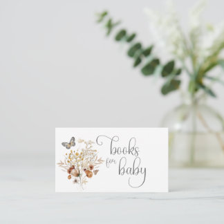 Schmetterlingbücher und Wildblumen für Babywünsche Begleitkarte