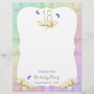 Schmetterlinge 18. Geburtstagsparty Scrapbook Seit