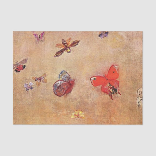 Schmetterlinge (2) von Odilon Redon Seidenpapier (Vorderseite)