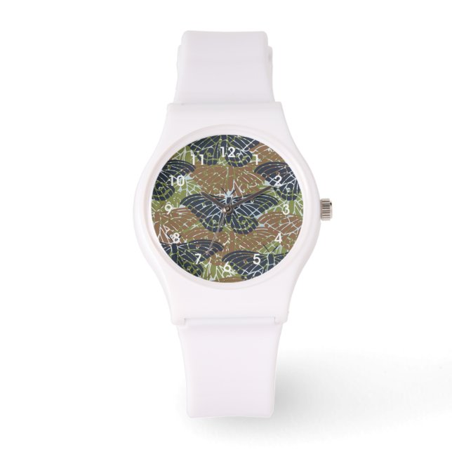 Schmetterlinge abstrakt armbanduhr (Vorderseite)