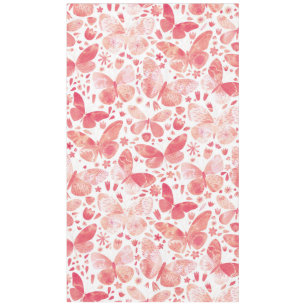 Schmetterlinge Aquarellfarben Coral Pink Tableclot Tischdecke