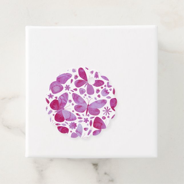 Schmetterlinge Aquarellpinsel Geschenkanhänger (Beispiel)