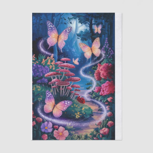 Schmetterlinge, Ätherisches Nachtwald, Seidenpapier (Vorderseite)