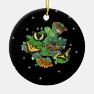 Schmetterlinge auf Blätter Keramik Ornament