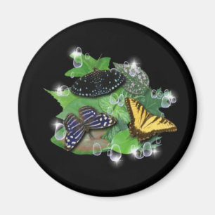Schmetterlinge auf Blätter Magnet