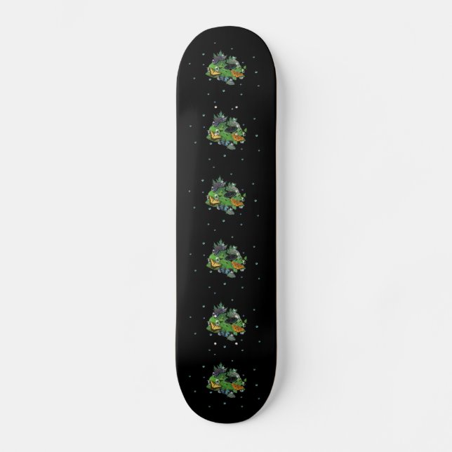 Schmetterlinge auf Blätter Skateboard (Vorderseite)