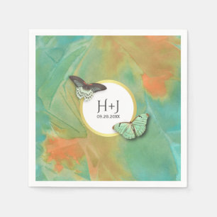Schmetterlinge auf der Hochzeit der Südwest-Farben Serviette