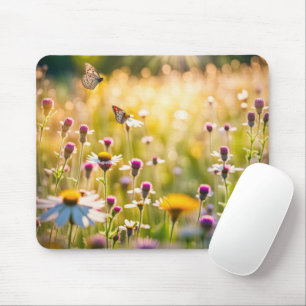 Schmetterlinge auf der Wiese der Wildblume Mousepad