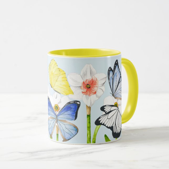 Schmetterlinge auf einer Combo-Tasse Tasse (VorderseiteRechts)