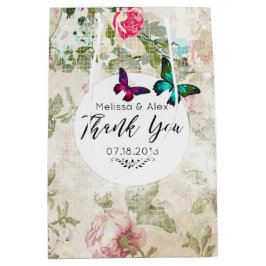 Schmetterlinge auf einer Shabby Vintag Collage Hoc Mittlere Geschenktüte