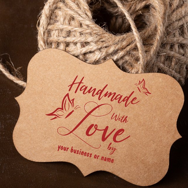 Schmetterlinge auf Handarbeit mit Liebe Zitat Gummistempel (Von Creator hochgeladen)