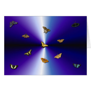 Schmetterlinge auf lila Regenbogen