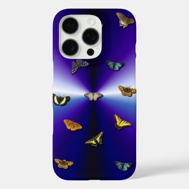 Schmetterlinge auf lila Regenbogen Case-Mate iPhone Hülle (Rückseite)