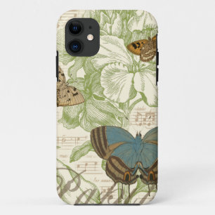Schmetterlinge auf Notenpapier mit Blumendesign Case-Mate iPhone Hülle
