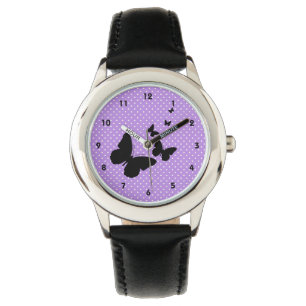 Schmetterlinge auf Polka Dots Design Watch Armbanduhr