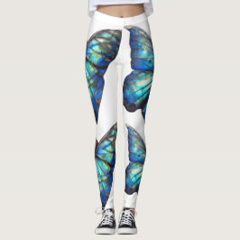 Schmetterlinge auf Weiß Leggings