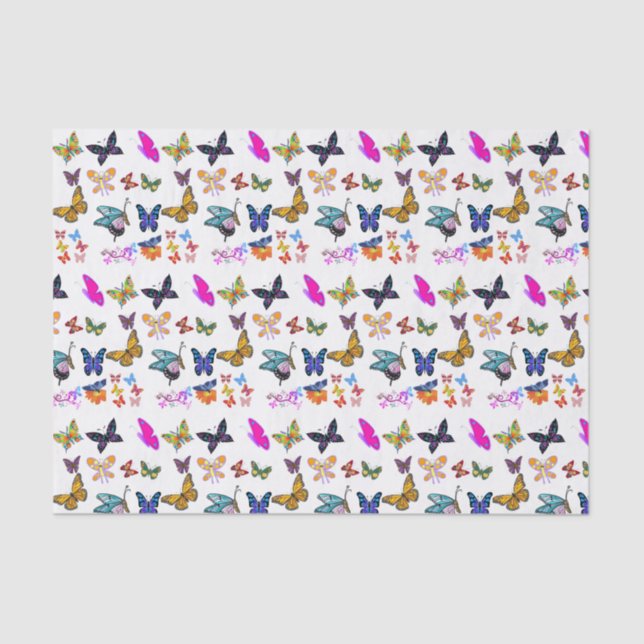 Schmetterlinge aus dekorativem Papierpapier Seidenpapier (Vorderseite)