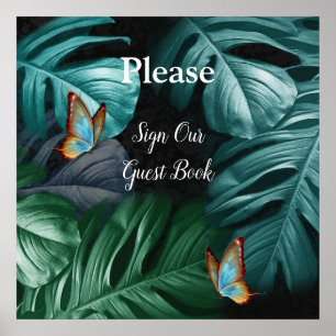 Schmetterlinge aus Paradies/tropisch-türkisfarbene Poster