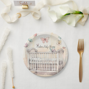 Schmetterlinge Baby Shower Pappteller