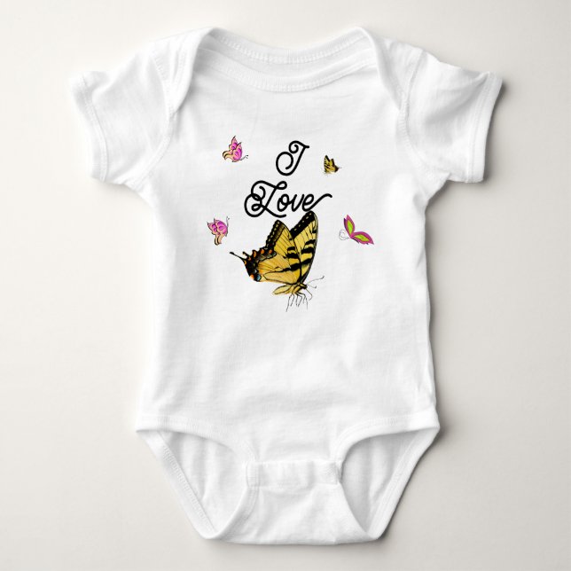 Schmetterlinge Baby Strampler (Vorderseite)