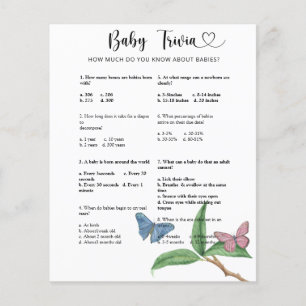 Schmetterlinge - Baby Trivia Baby Showspiel