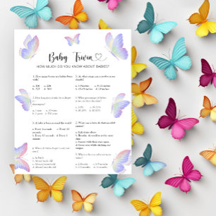 Schmetterlinge - Baby Trivia Babyparty-Spiel