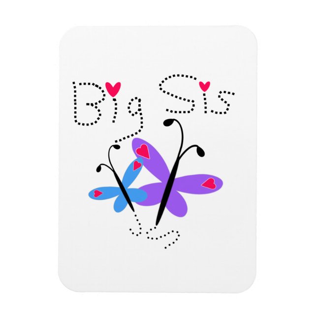 Schmetterlinge Big Sis Geschenke Magnet (Vertikal)