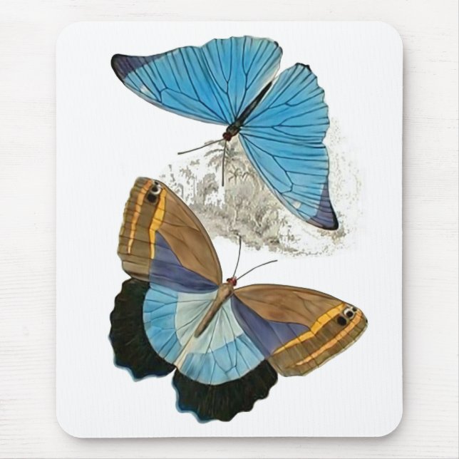 Schmetterlinge - blau mousepad (Vorne)