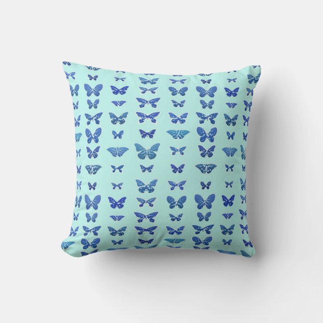 Schmetterlinge, blau, türkis kissen (Vorderseite)