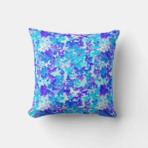 Schmetterlinge, blau, türkis, Lavendel Kissen