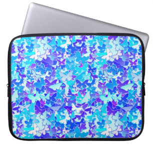 Schmetterlinge, blau, türkis, Lavendel Laptopschutzhülle