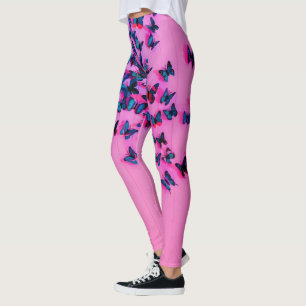 Schmetterlinge Blue Pink Schöne Leggings