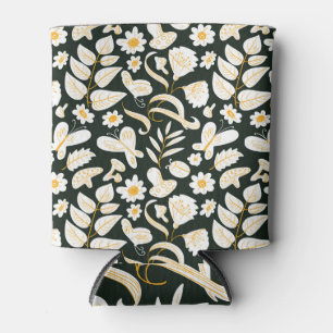 Schmetterlinge & Blume: Doodle Summer Pattern. Dosenkühler