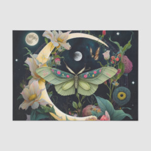 Schmetterlinge, Blume und der Mond Seidenpapier